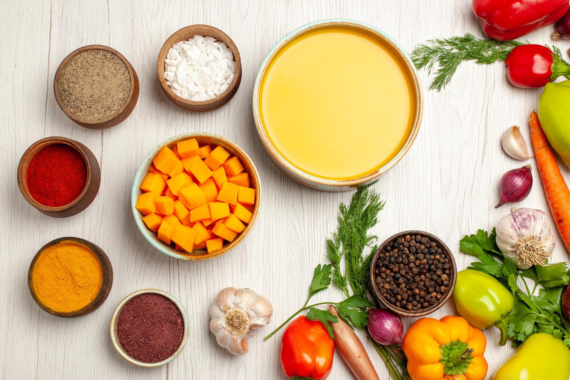 Ingredientes variados y coloridos
